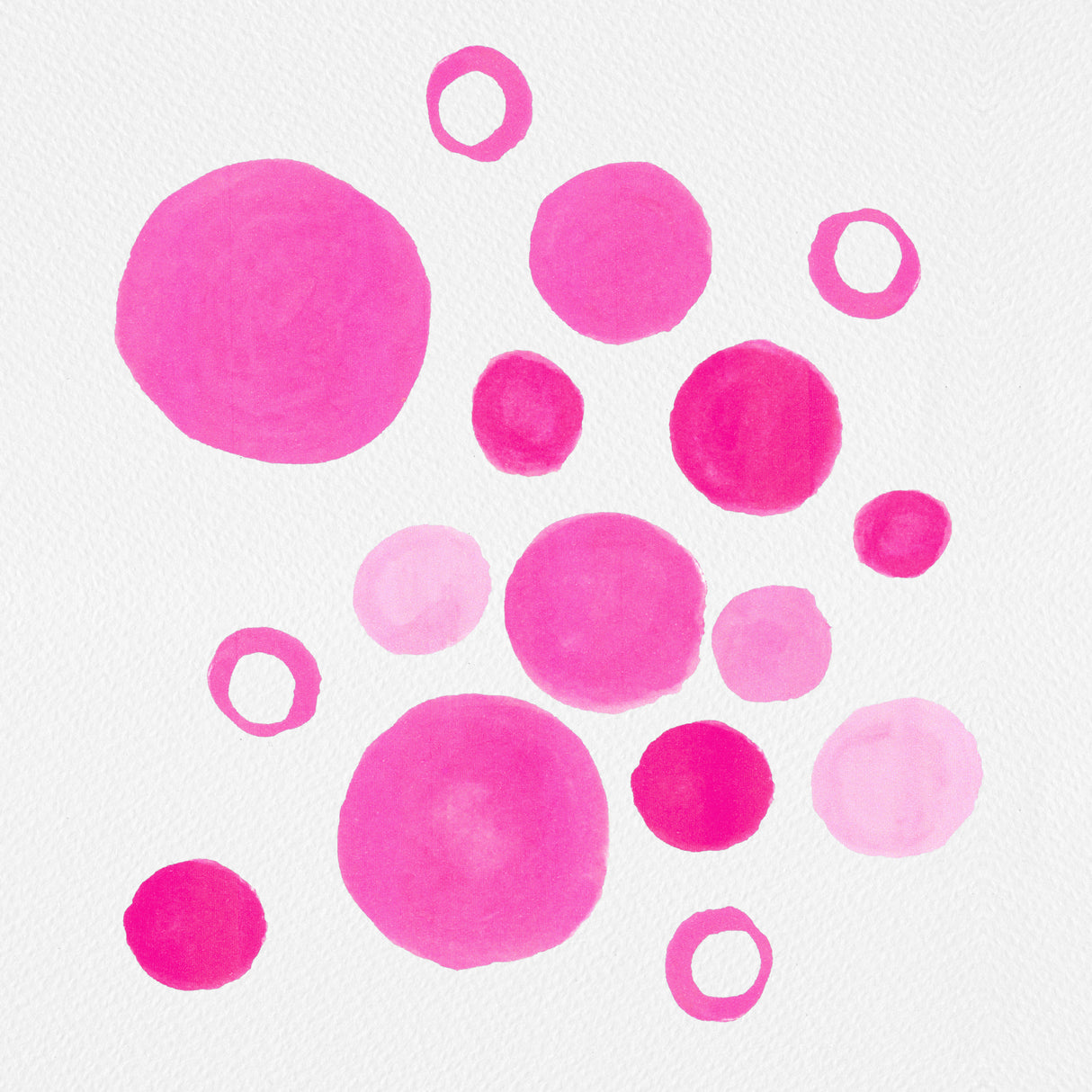 Pink Circles Large Small Poster och Canvastavla