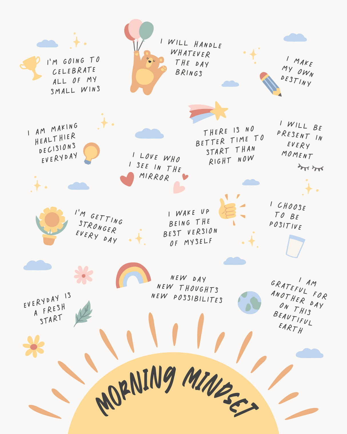Morning Mindset Poster och Canvastavla