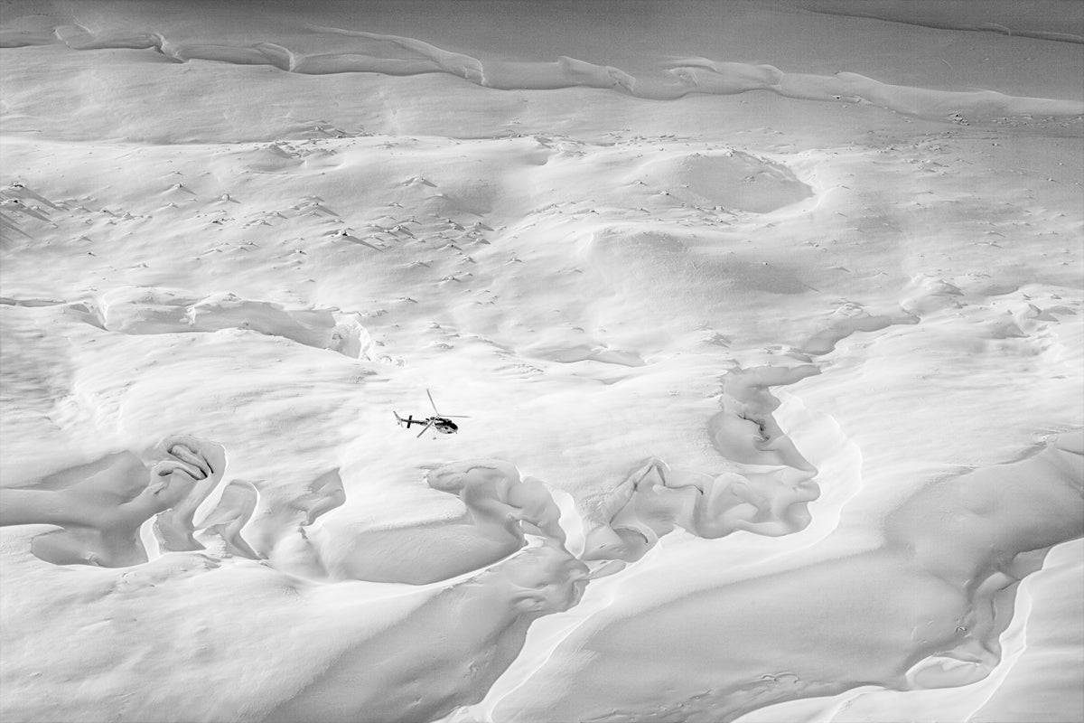 Flight above the glacier cracks Poster och Canvastavla