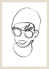 Modern woman line portrait Poster och Canvastavla