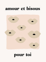 French Kiss Poster Poster och Canvastavla