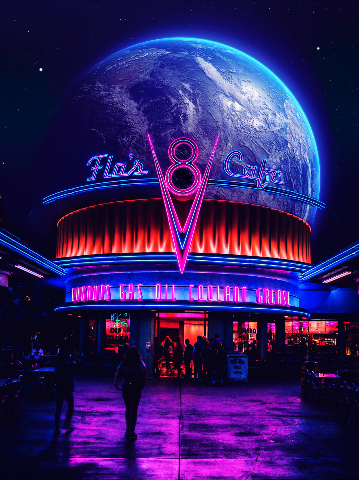 Space Cafe Poster och Canvastavla