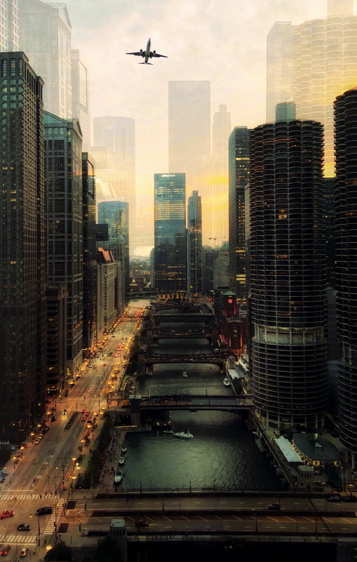 Chicago River Poster och Canvastavla