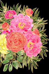 Nanette floral art in bright colors Poster och Canvastavla