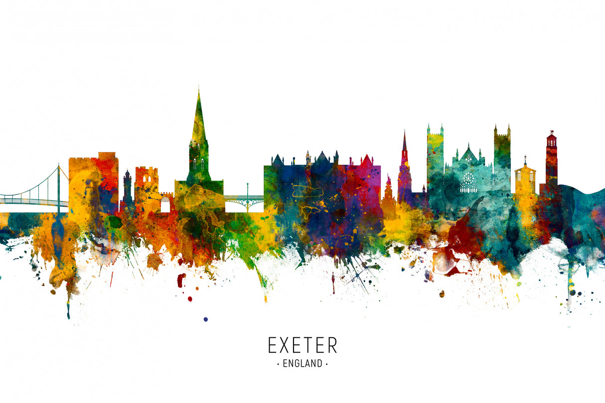 Exeter England Skyline Poster och Canvastavla