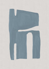 Mid Century Blue II Poster och Canvastavla