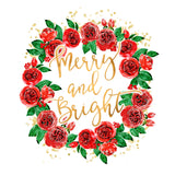 Merry and bright wreath of red English roses Poster och Canvastavla