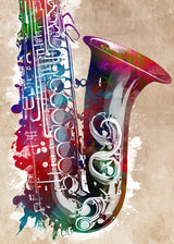 Saxophone music art Poster och Canvastavla