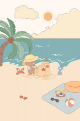 Bear on summer beach 1 Poster och Canvastavla