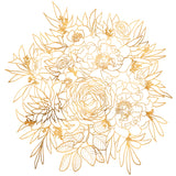 Nanette line art bouquet in gold Poster och Canvastavla