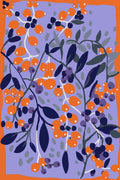 Blue And Orange Berries Poster och Canvastavla