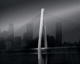 The bridge and town Poster och Canvastavla