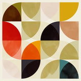 Circles Nov 19  Beige Viertel Circles Ineinander Poster och Canvastavla