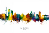 Brighton England Skyline Poster och Canvastavla