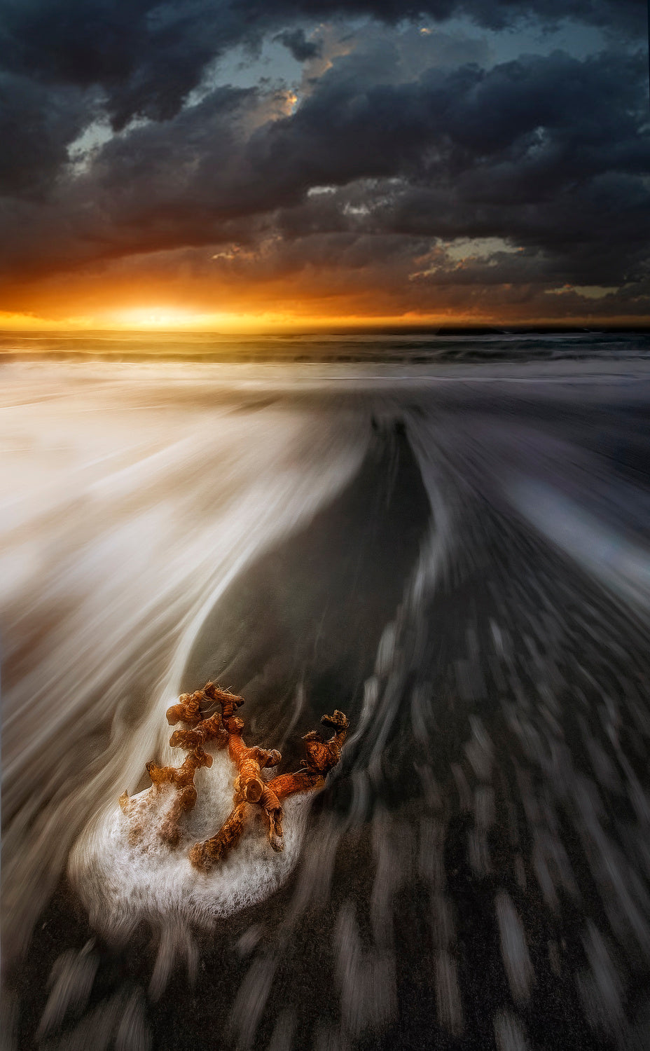 Beached at sunset Poster och Canvastavla