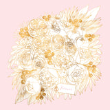 Forever Rekha floral bouquet in gold and pink Poster och Canvastavla
