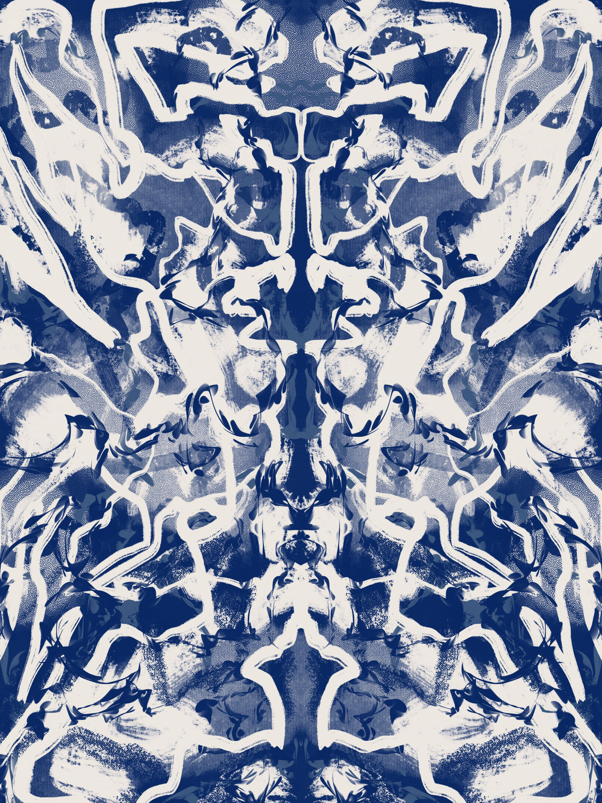 Groovy Ultramarine Abstract Poster och Canvastavla