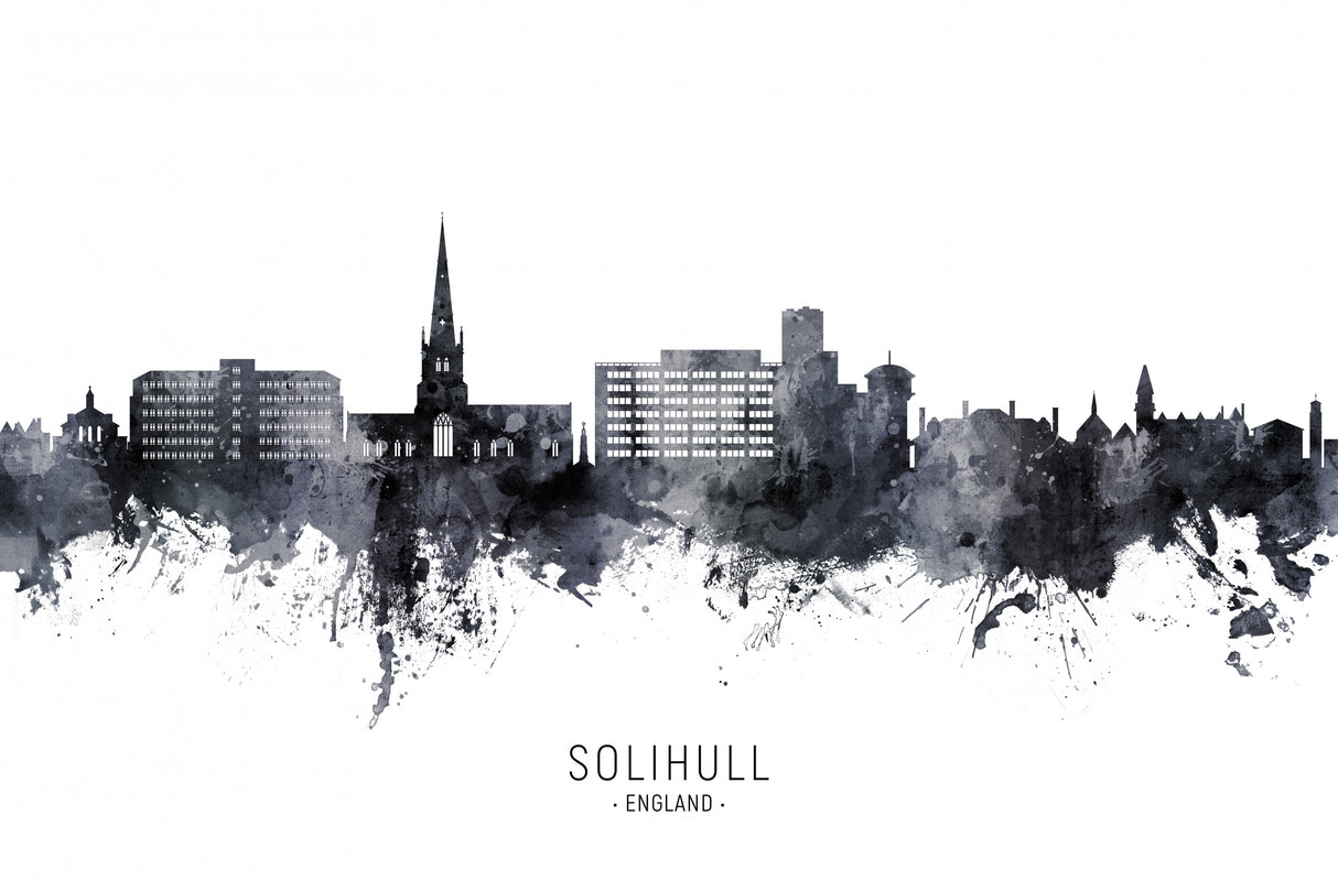 Solihull England Skyline Poster och Canvastavla
