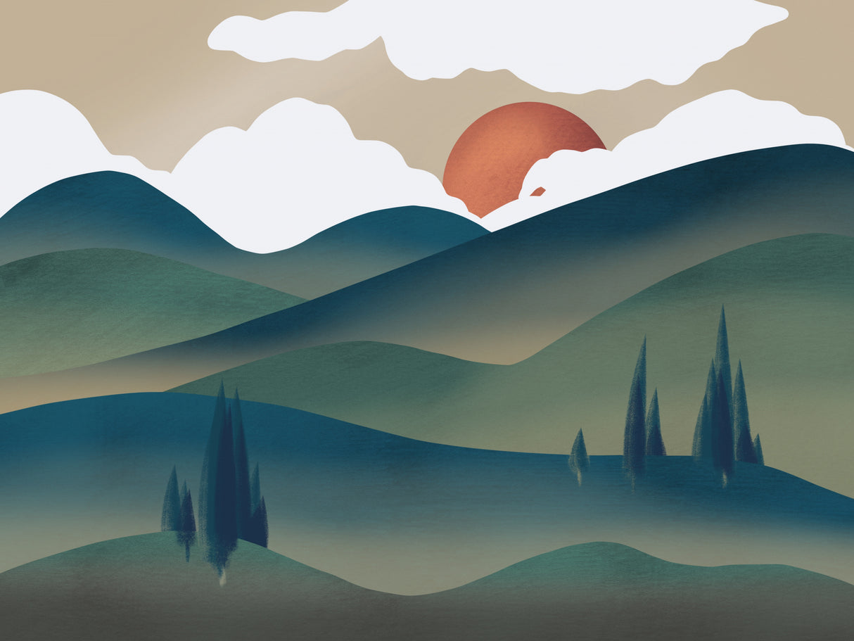 Cloudy Hill Poster och Canvastavla