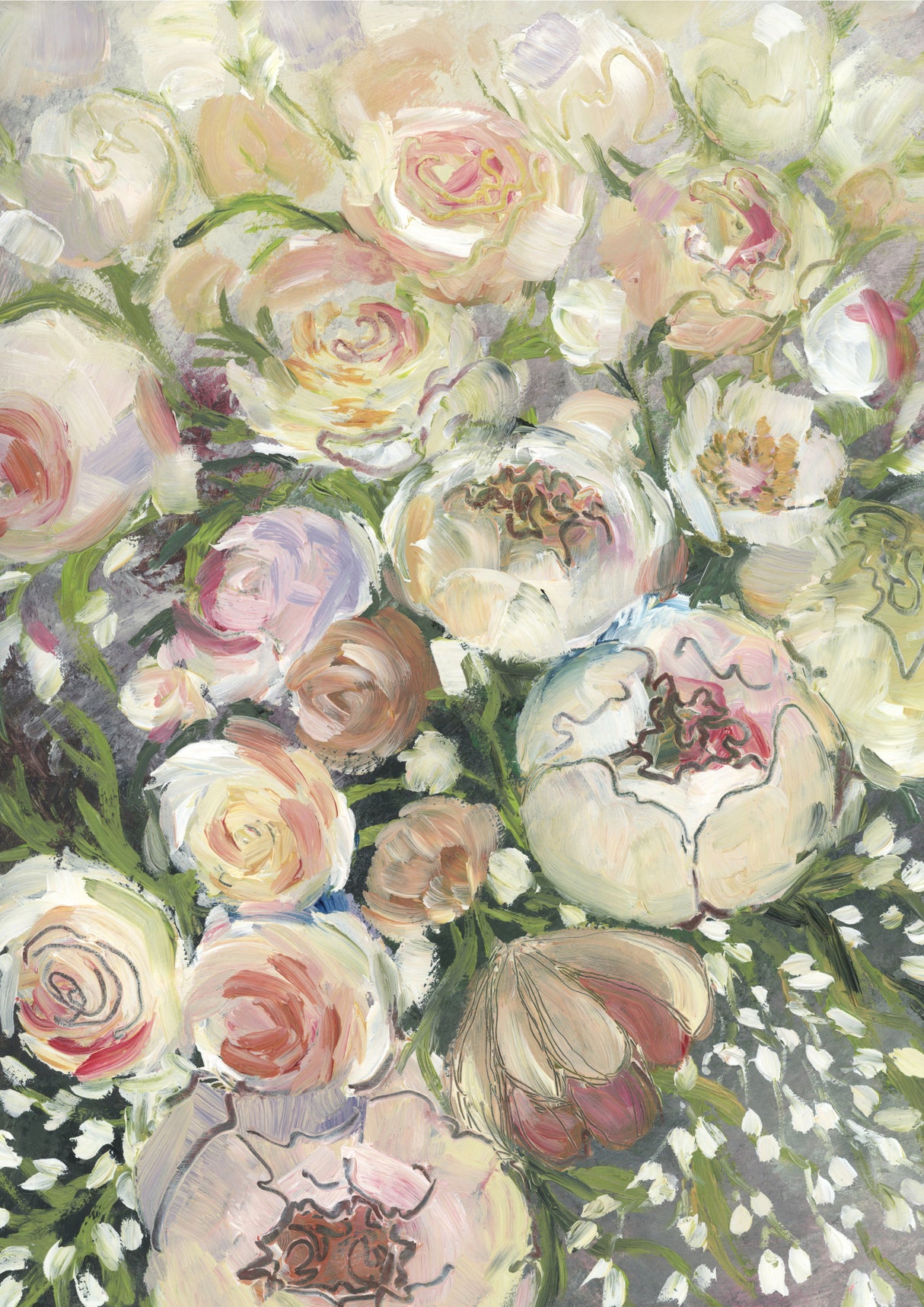 Maeve painterly florals Poster och Canvastavla