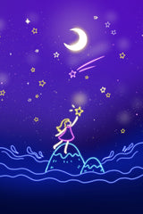 Neon Glow Girl Poster och Canvastavla