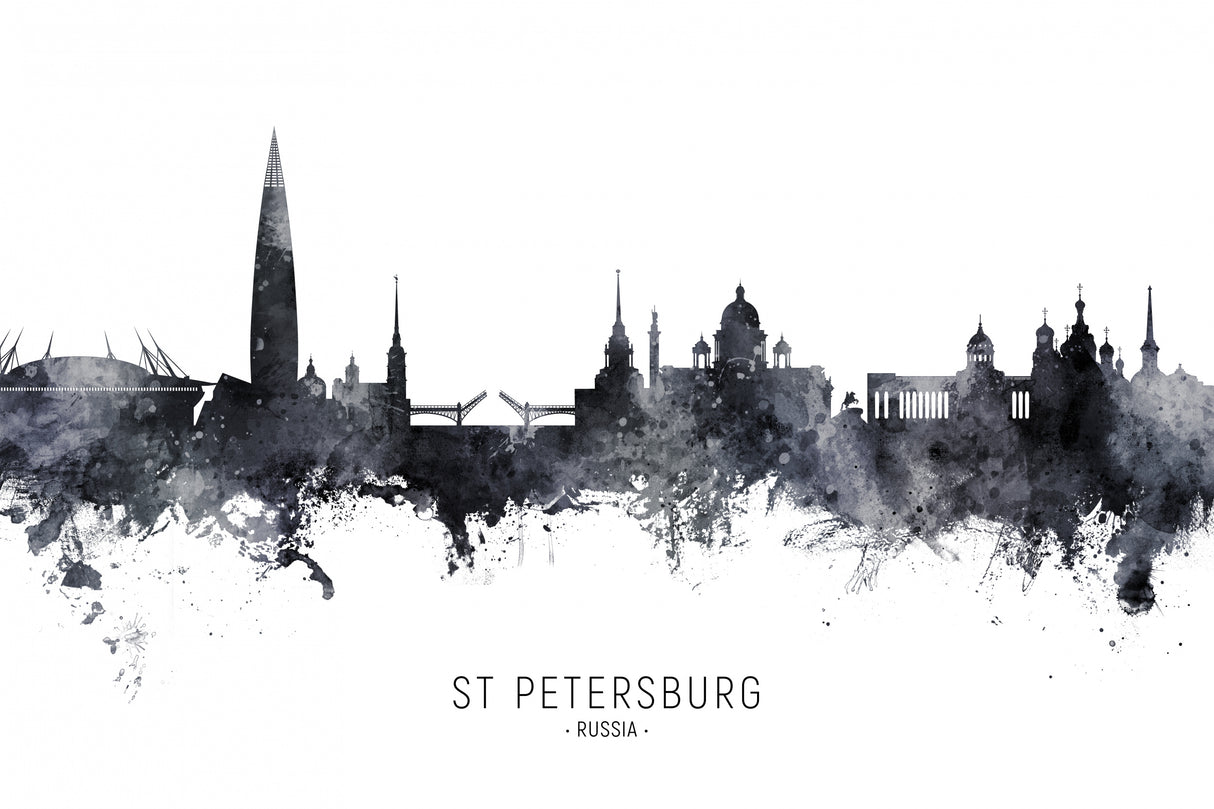 St Petersburg Russia Skyline Poster och Canvastavla