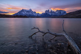 Sunset at Lake Pehoe Poster och Canvastavla
