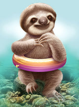 YOUNG SLOTH WITH BUOY Poster och Canvastavla