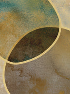 Abstract Circles With Gold 2 Poster och Canvastavla