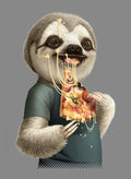 sloth eat pizza Poster och Canvastavla