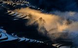 Sunset in Yuanyang rice terraces Poster och Canvastavla
