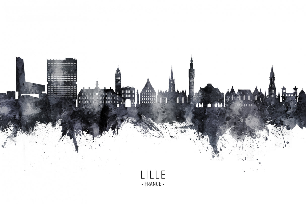 Lille France Skyline Poster och Canvastavla