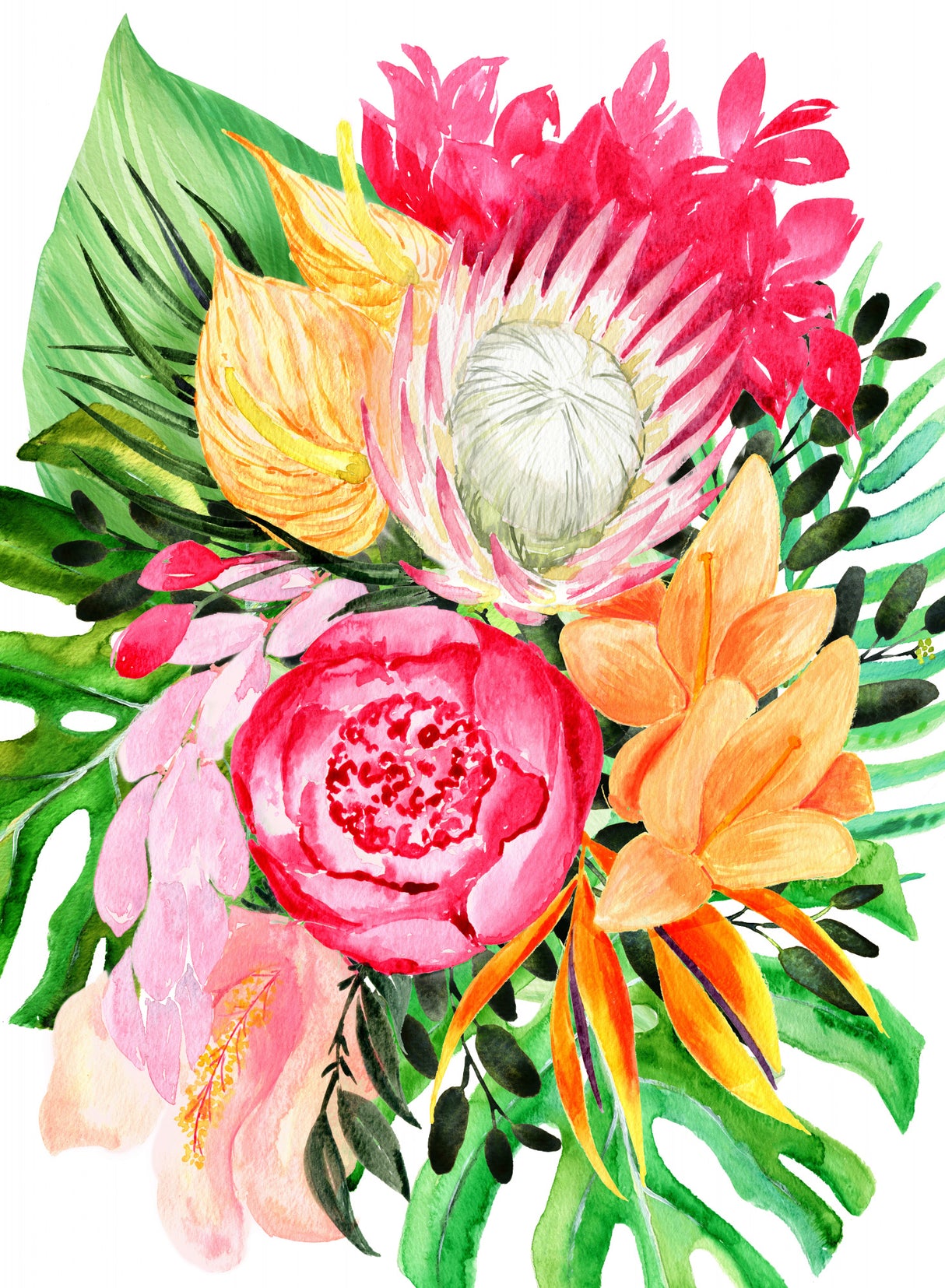 Celia tropical bouquet Poster och Canvastavla