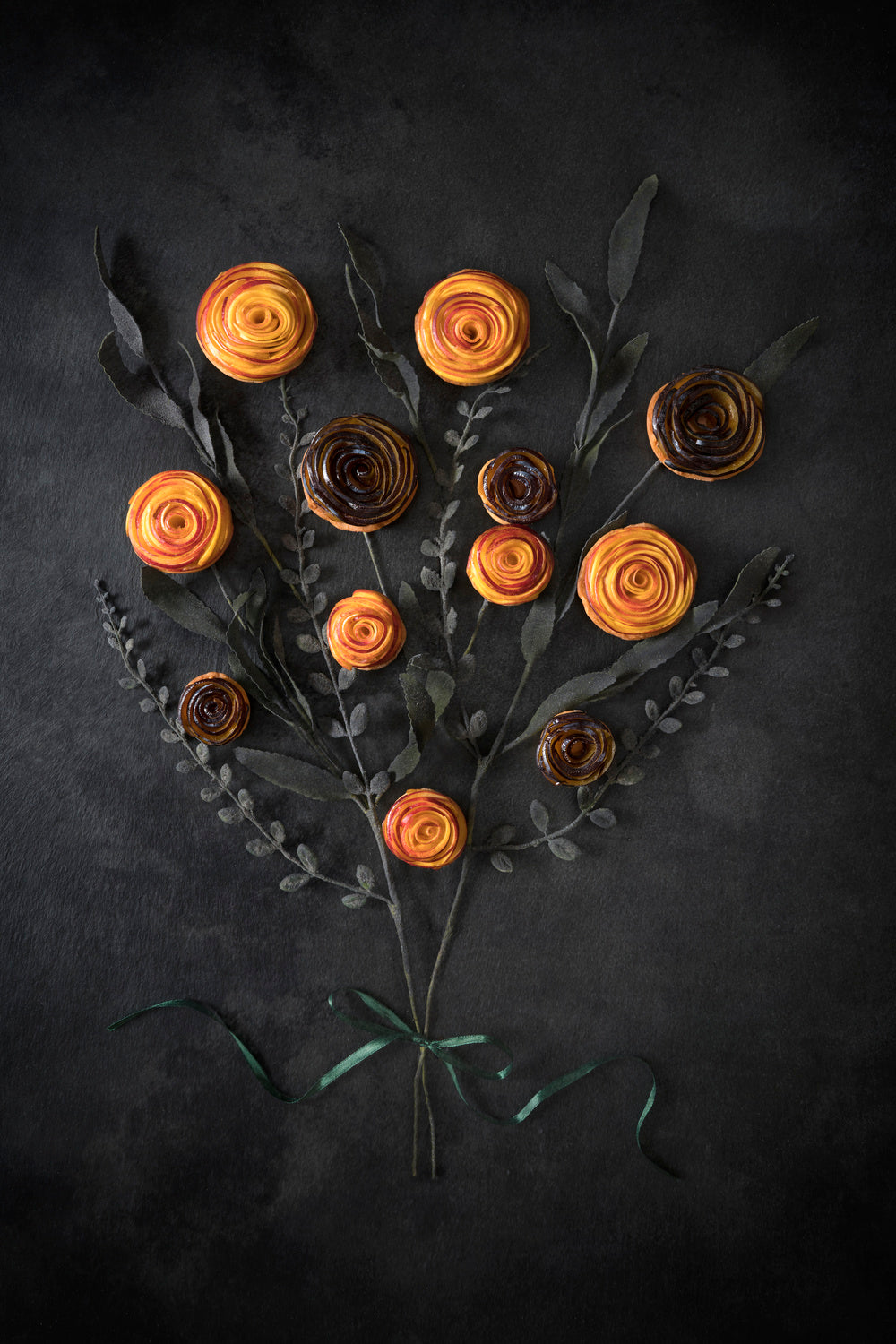 Peach and plum mini tarts bouquet Poster och Canvastavla