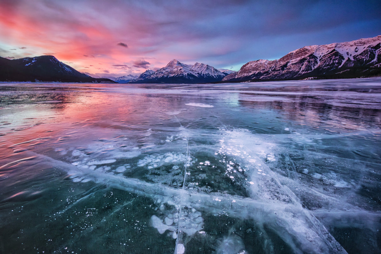 Sunrise glow in the ice bubbles Poster och Canvastavla