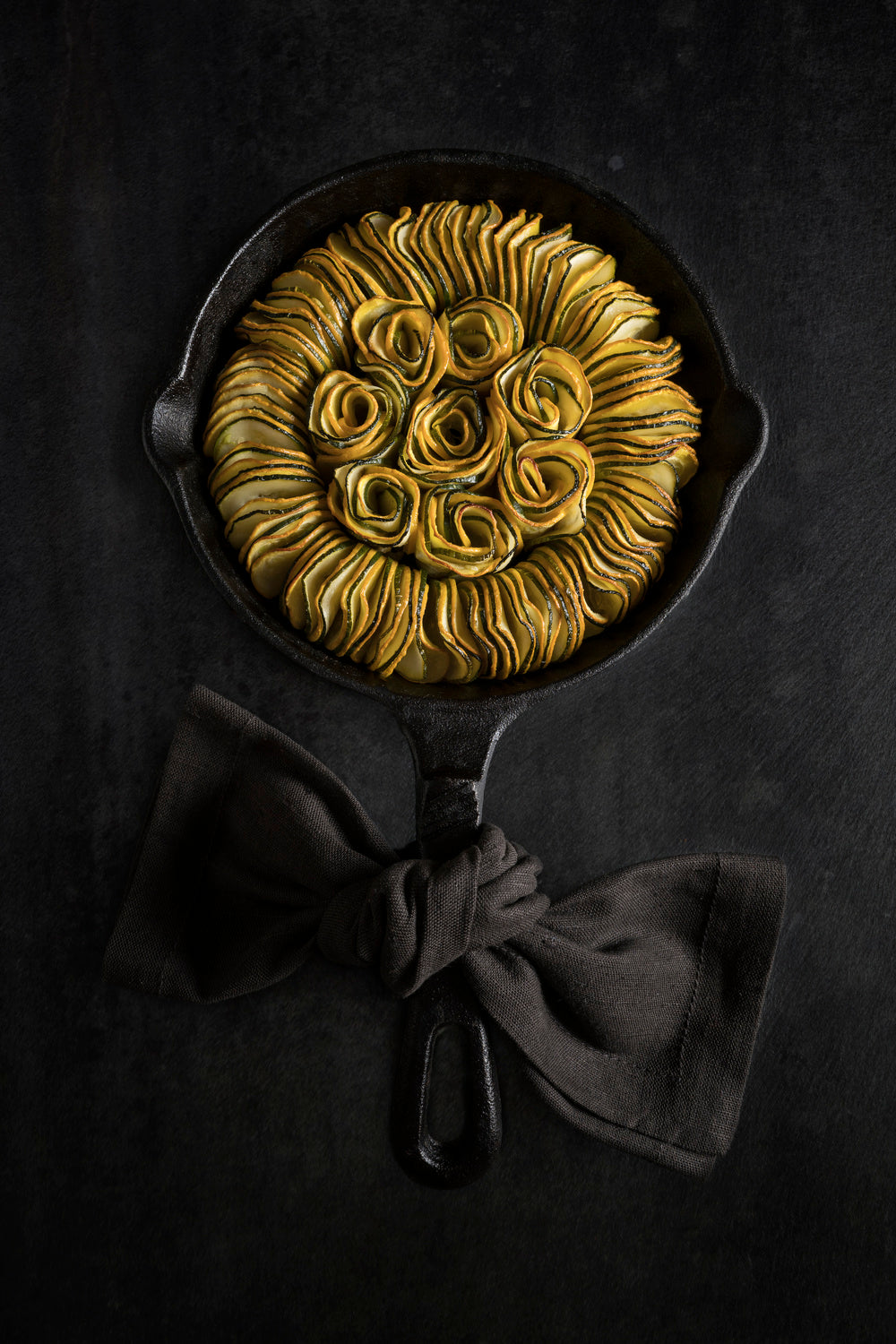 Yellow and green zucchini ratatouille flower Poster och Canvastavla