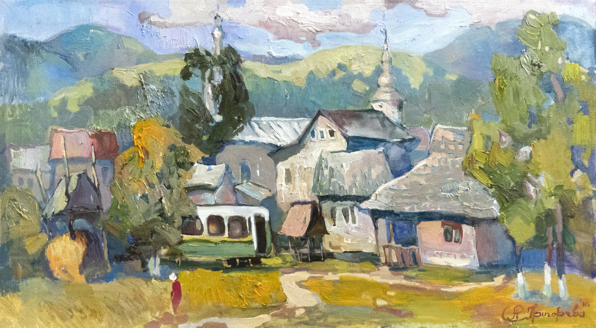 Ukranian landscape. Kolochava Poster och Canvastavla