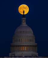 Moon Rise at Washington Capital Poster och Canvastavla