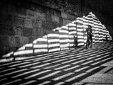 Cyclist between lights Poster och Canvastavla