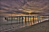 old pier and beautiful sunset Poster och Canvastavla