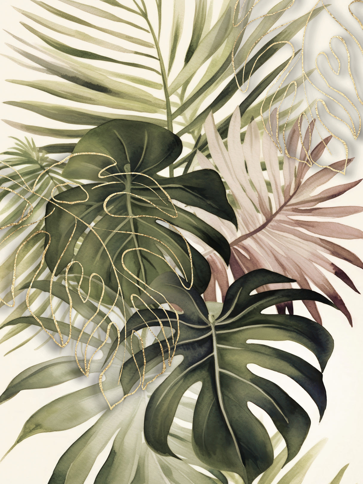 Boho Tropical Bouquet Poster och Canvastavla