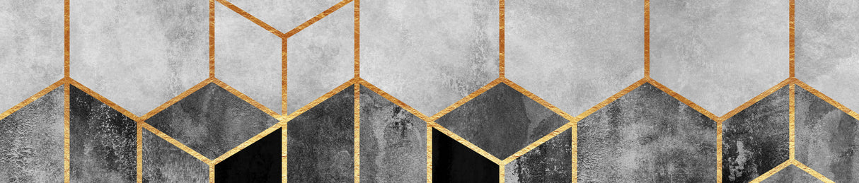 Charcoal Hexagons Poster och Canvastavla