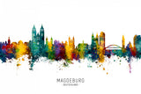 Magdeburg Germany Skyline Poster och Canvastavla