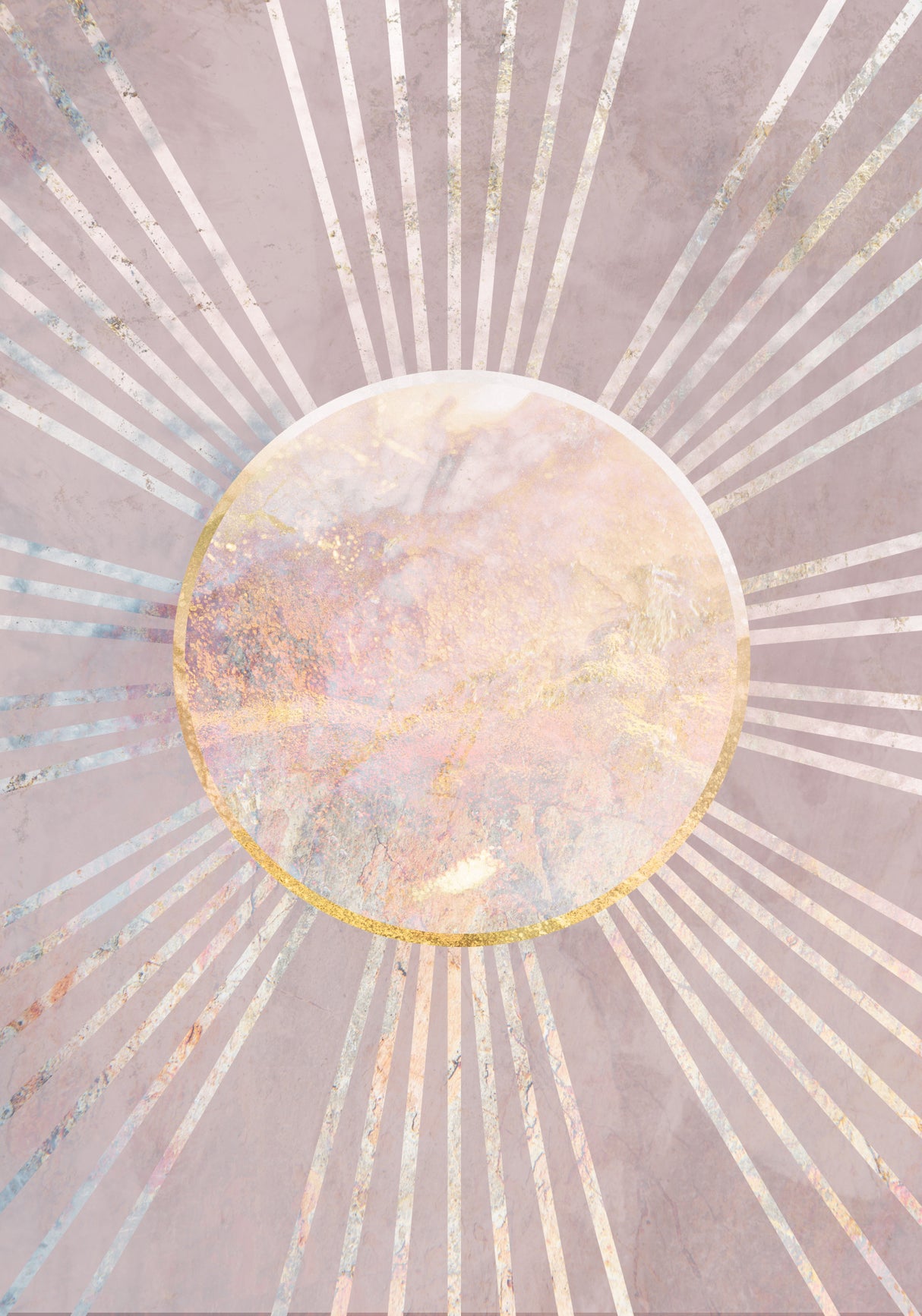 Pink Sun Rays Poster och Canvastavla