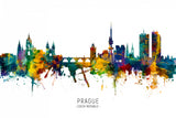 Prague Czech Republic Skyline Poster och Canvastavla