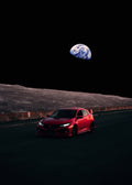 Civic Driving On Moon Poster och Canvastavla