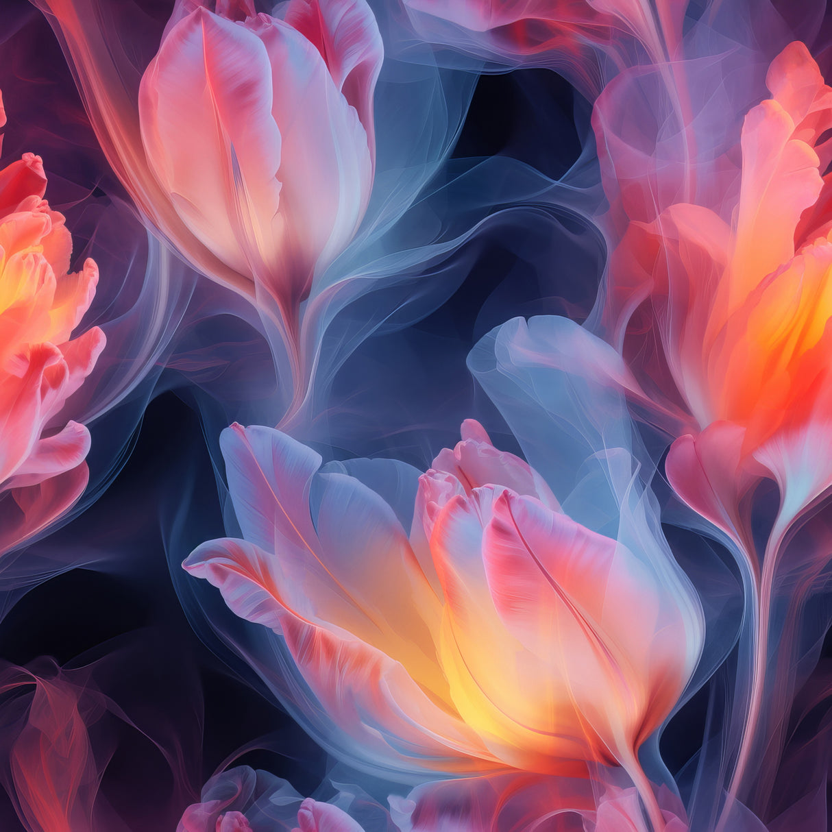 Transparent Floral 1 Poster och Canvastavla
