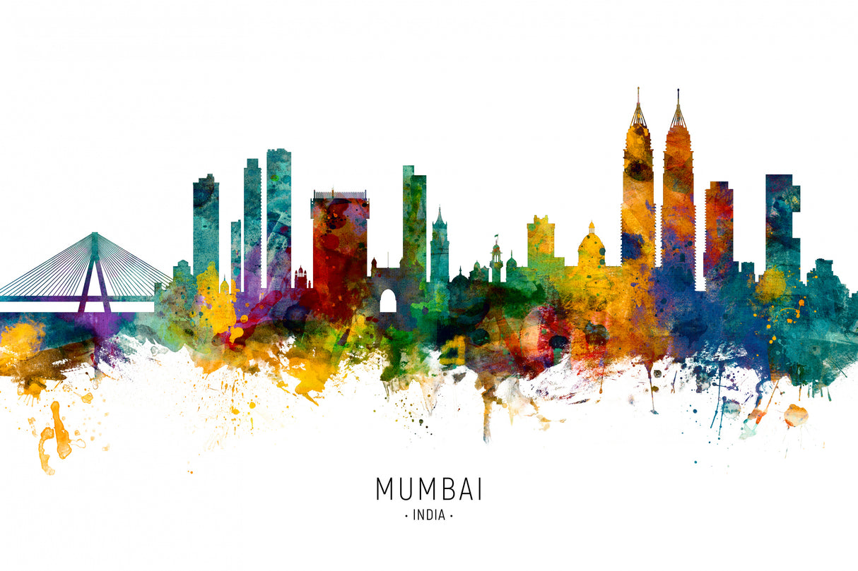 Mumbai Skyline India Bombay Poster och Canvastavla