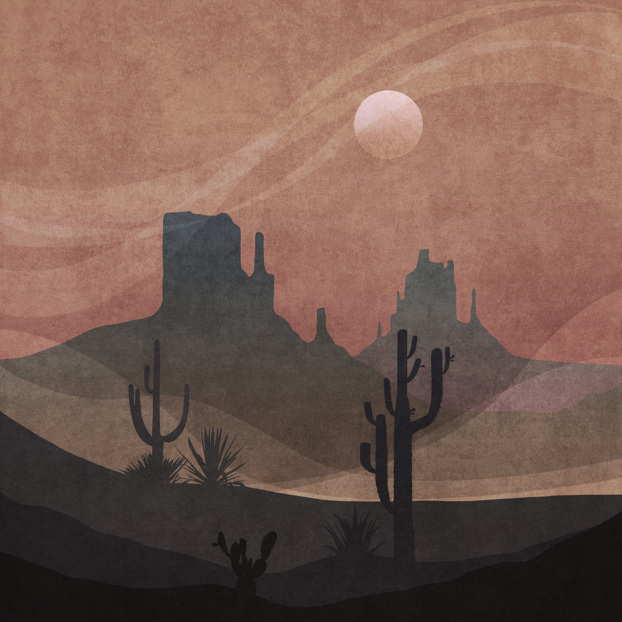 Cowboy Valley Poster och Canvastavla
