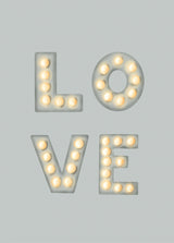 LOVE Light Letters Green Poster och Canvastavla